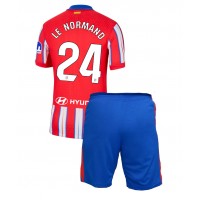 Dres Atletico Madrid Robin Le Normand #24 Domáci pre deti 2024-25 Krátky Rukáv (+ trenírky)